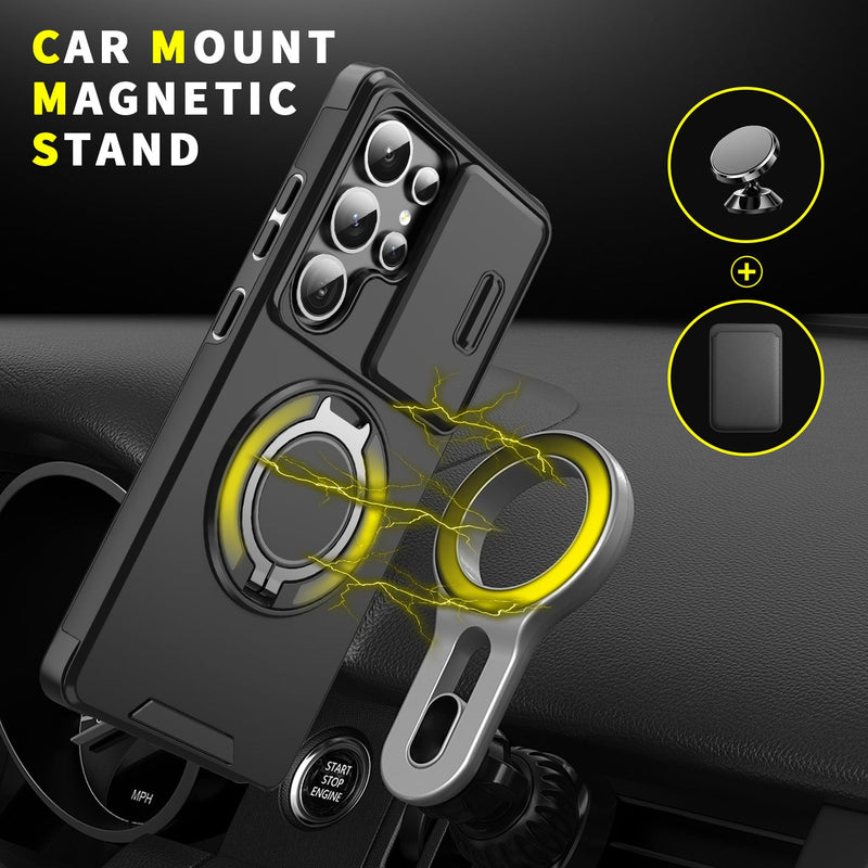Suitable for Samsung S26 Ultra S25 phone case magnetic bracket S25 sliding window anti fall phone protective case