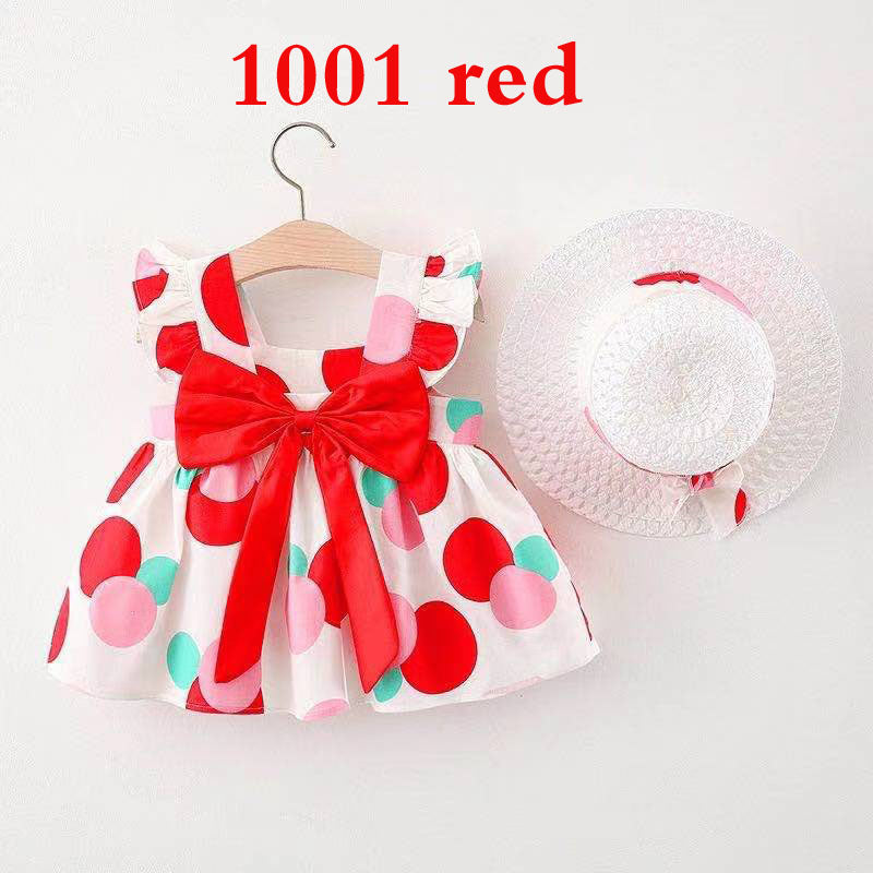 Princess camisole dress, baby cotton dress including Hat