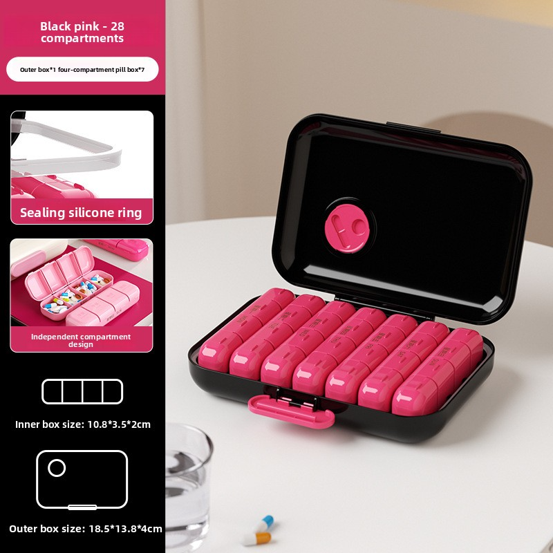 Seven days a week, medicine dispenser, three meals a day, travel, large capacity, portable, packaged pills, pill storage box