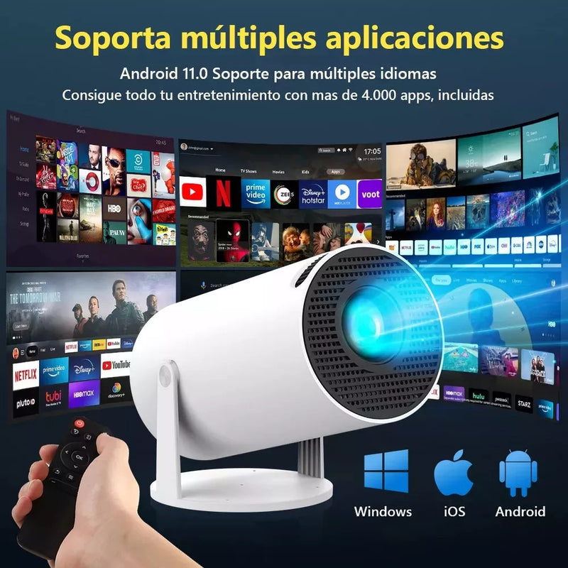 4K Smart Projector with Android 11, Auto Keystone, 130" Display