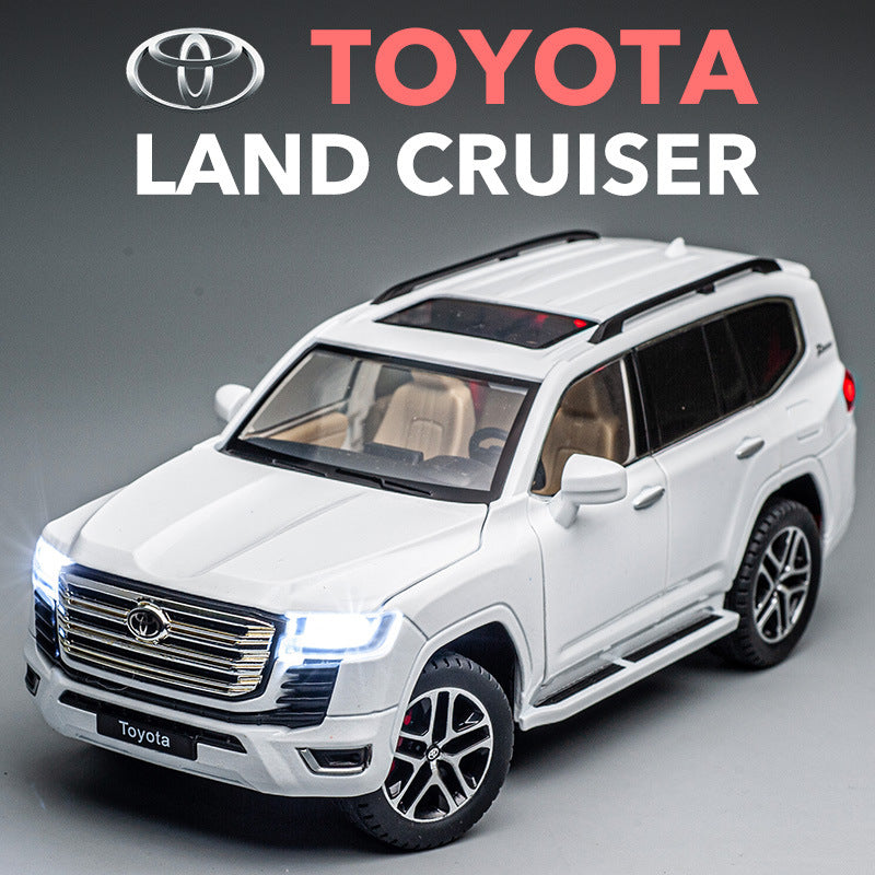1:24 Scale Toyota Land Cruiser Diecast Model Car, Pull Back Toy Car with Sound Light, Remote Control, Openable Doors for Kids, Collectors