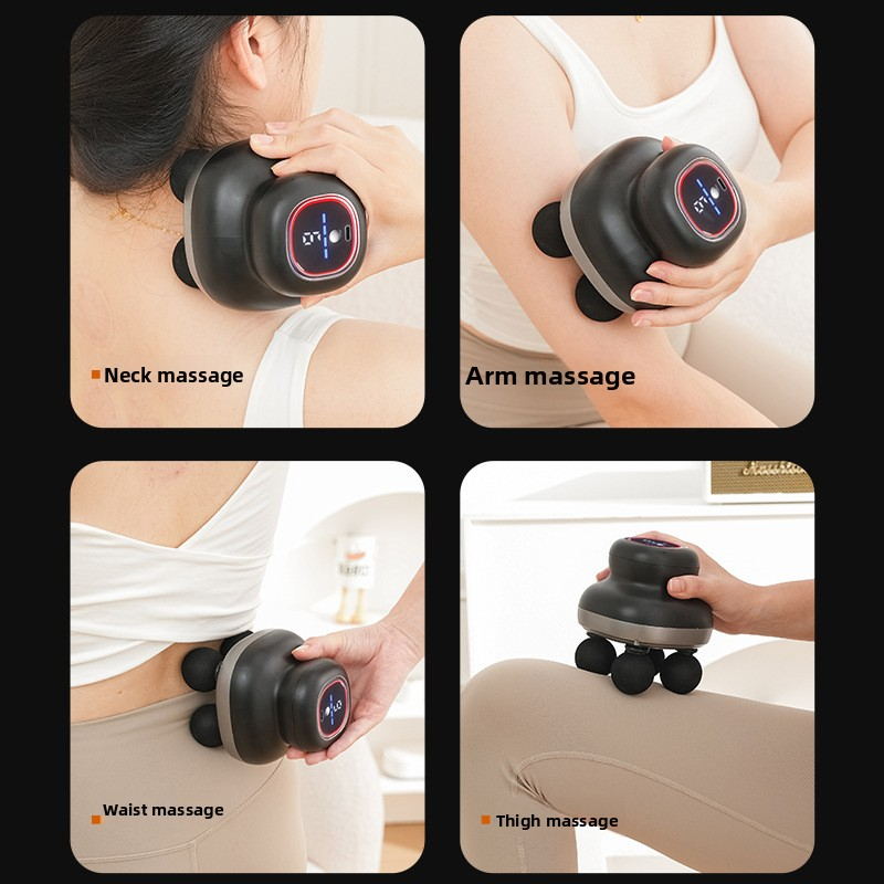 Four head fascia gun massager mini professional strong earthquake relaxation massage gun LCD display high-frequency vibration gun