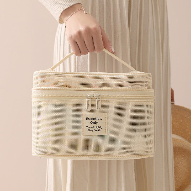 Durable Mesh Zipper Storage Bag for Cosmetic and Travel Portable Multi-functional for Bag