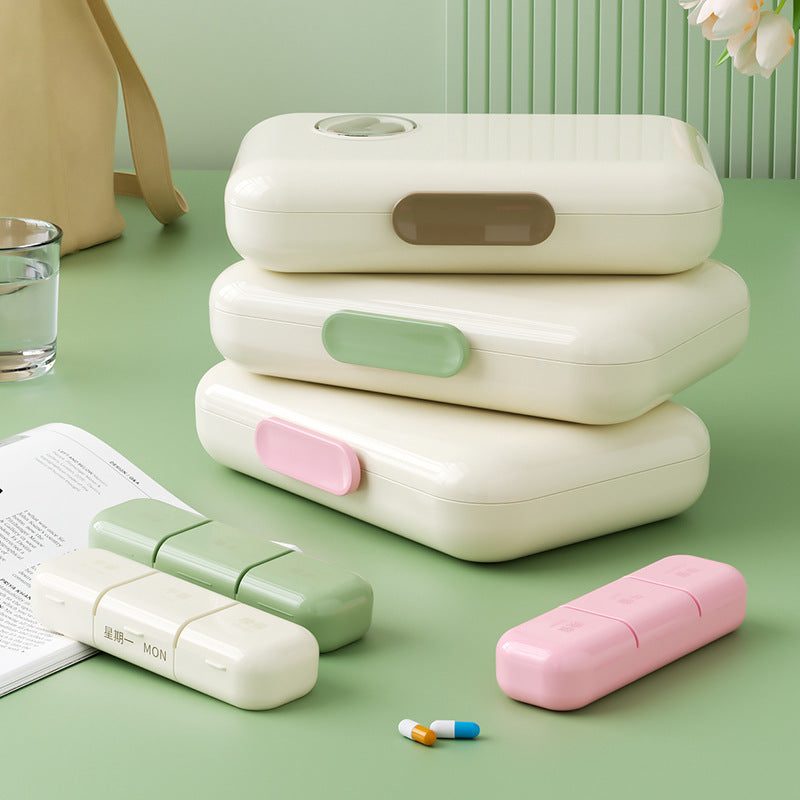 Seven days a week, medicine dispenser, three meals a day, travel, large capacity, portable, packaged pills, pill storage box