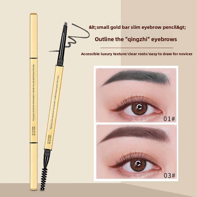 3 double headed eyebrow pencils, extremely fine, easy to color, three-dimensional, long-lasting, non smudging makeup triangle head eyebrow pencil
