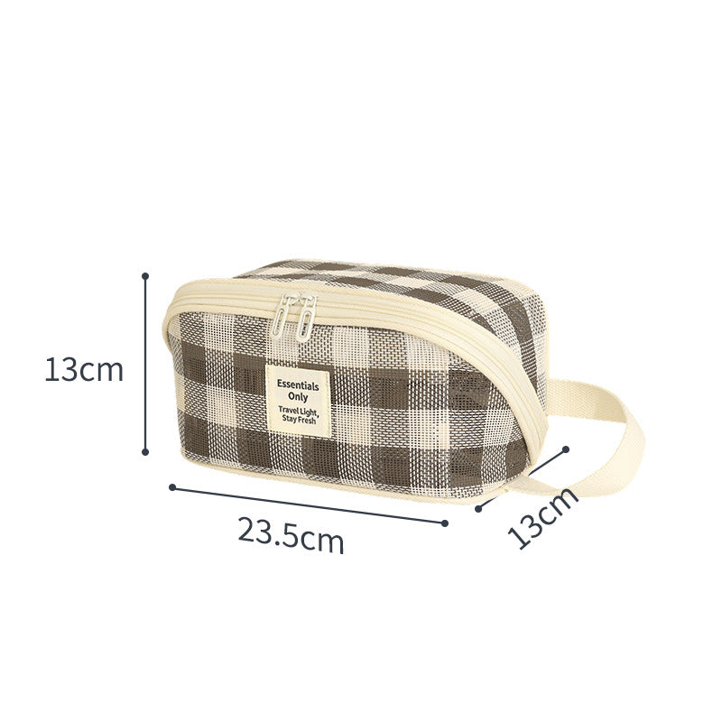 New Fashion Hollow Out Partitioned Zipper Mesh Makeup Bag