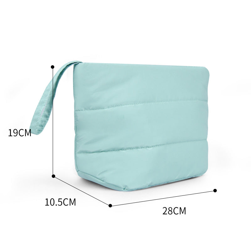 Fluffy Cloud Glossy Nylon Zipper Fashion Makeup Bag for Woman