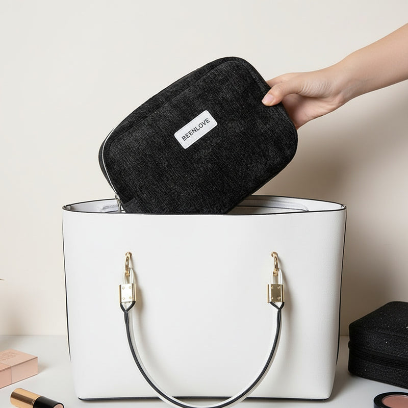 New Style Modern Zipper Clutch Cosmetic Toiletries Bag