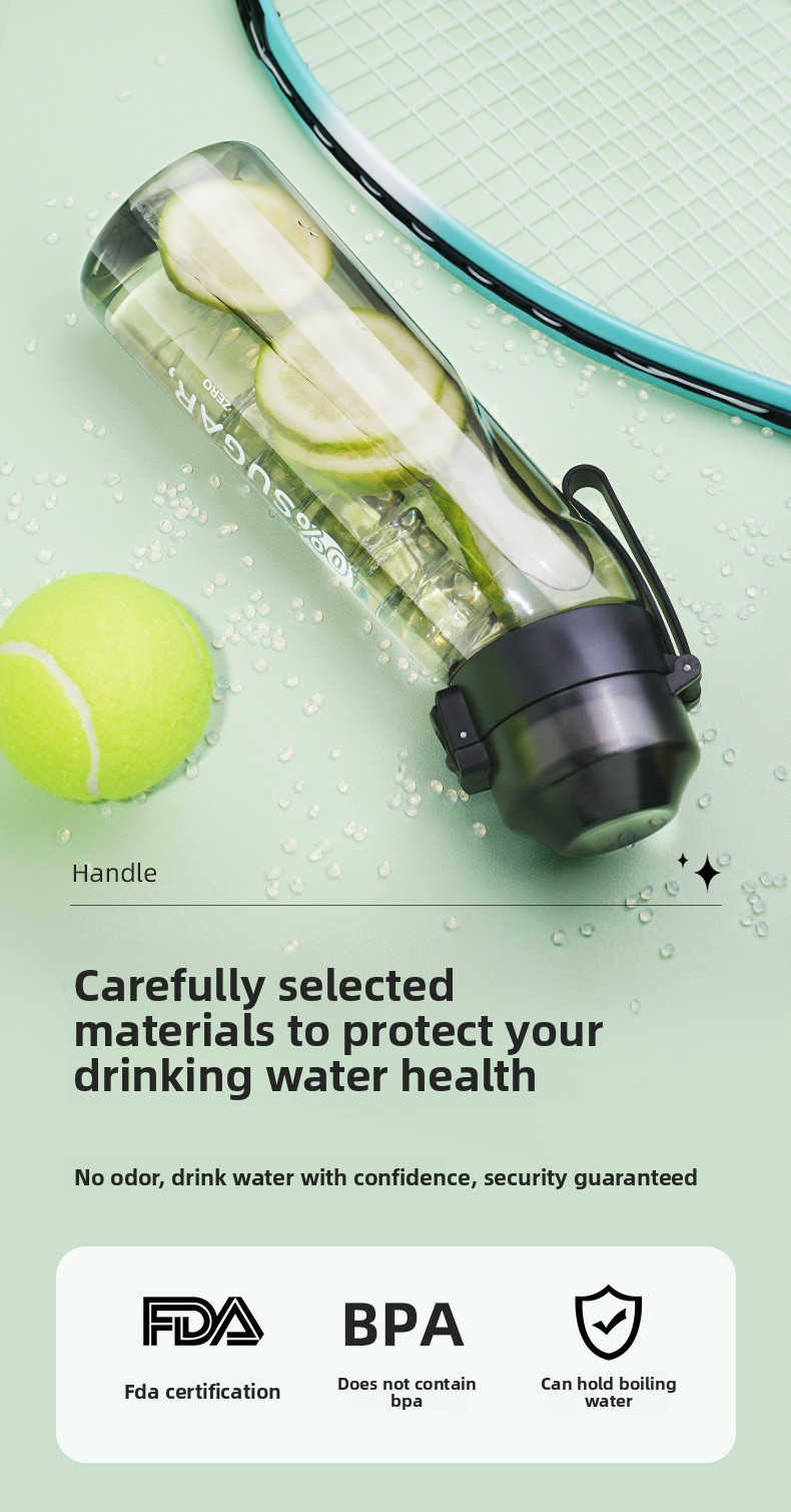 Fruit flavor, creative straw, playful water cup, heat-resistant fragrance cup 650ml