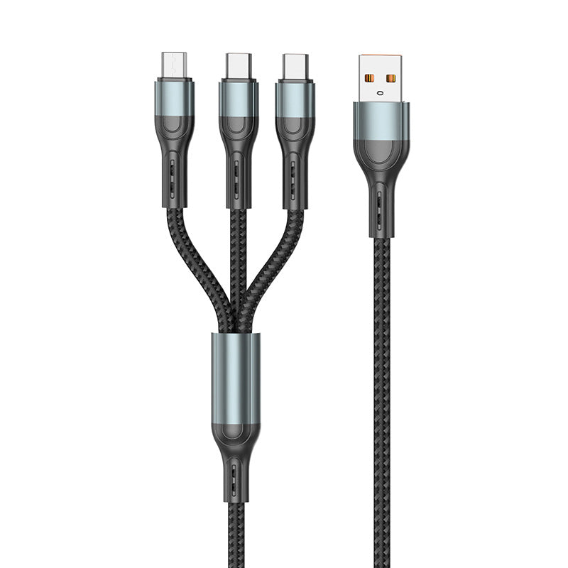 One to three in one 6A data cable 100W super fast charging