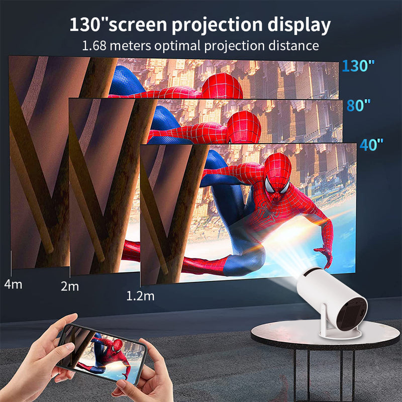 4K Smart Projector with Android 11, Auto Keystone, 130" Display