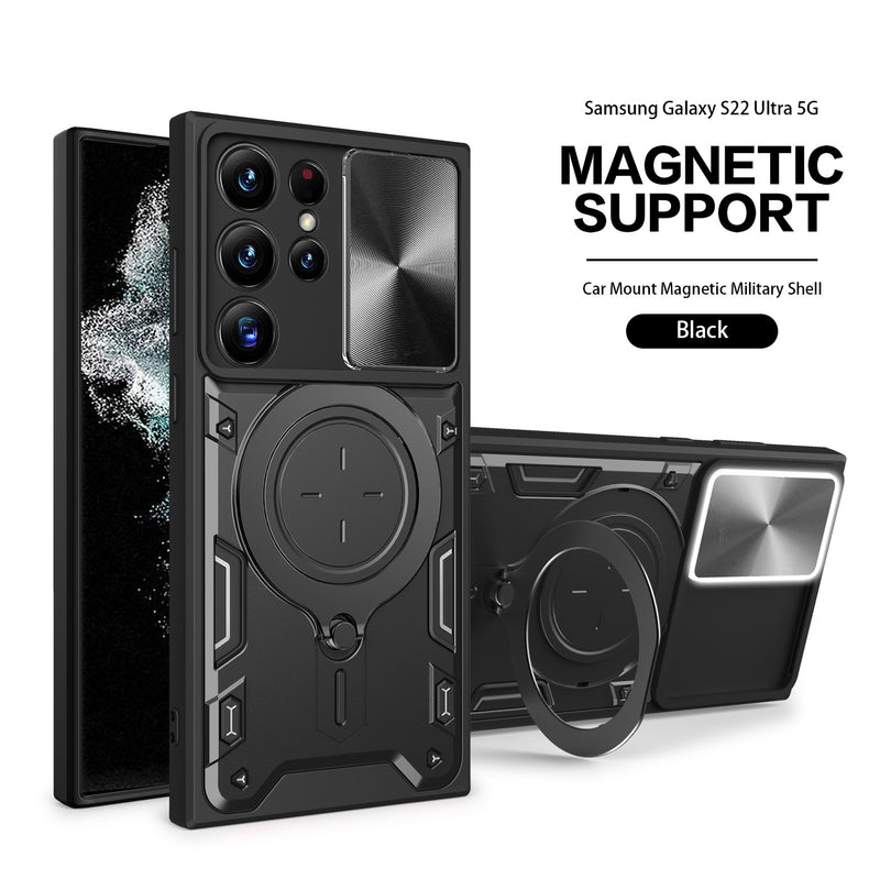 Samsung Galaxy S23 Ultra Phone Case Magnetic Suction  Sliding Window Anti Fall Protective Cover