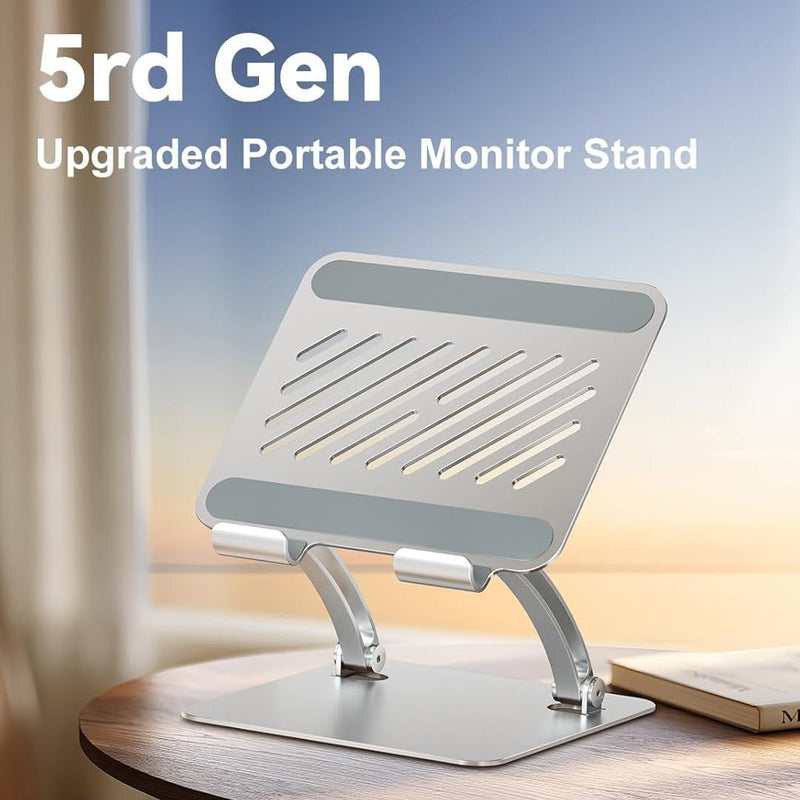 5th Gen Adjustable Tablet Stand, Aluminum Portable Monitor Stand for 4.0"-16.5" Devices