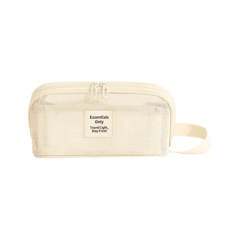 New Fashion Hollow Out Partitioned Zipper Mesh Makeup Bag