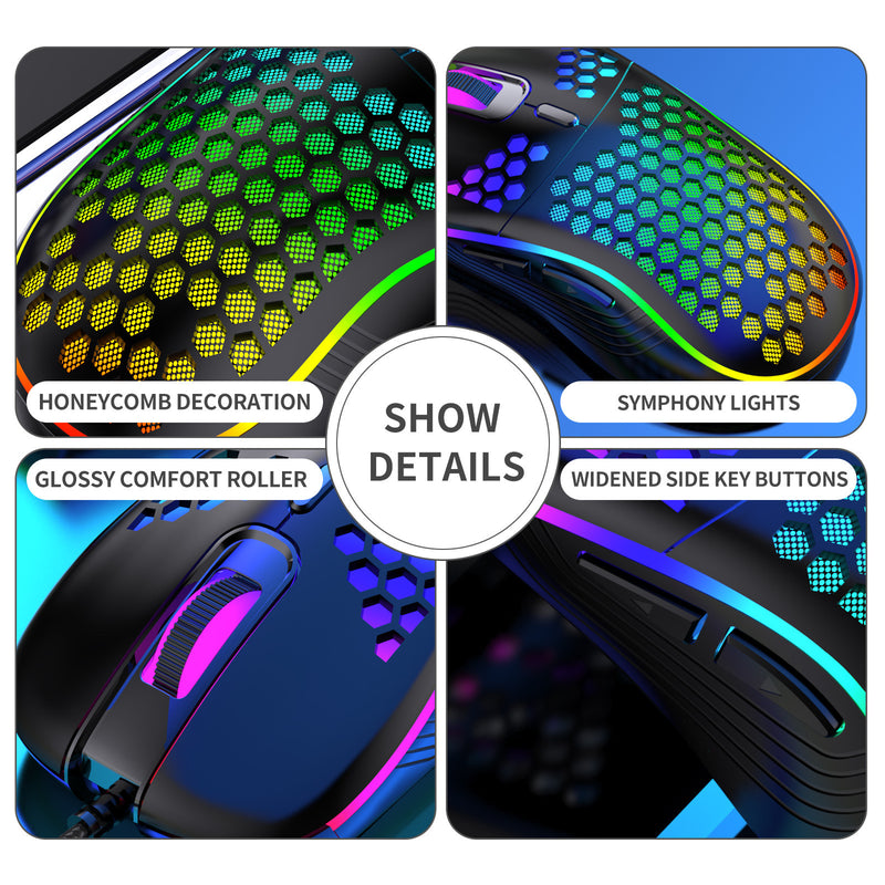 Honeycomb RGB Backlit Wired Gaming Mouse