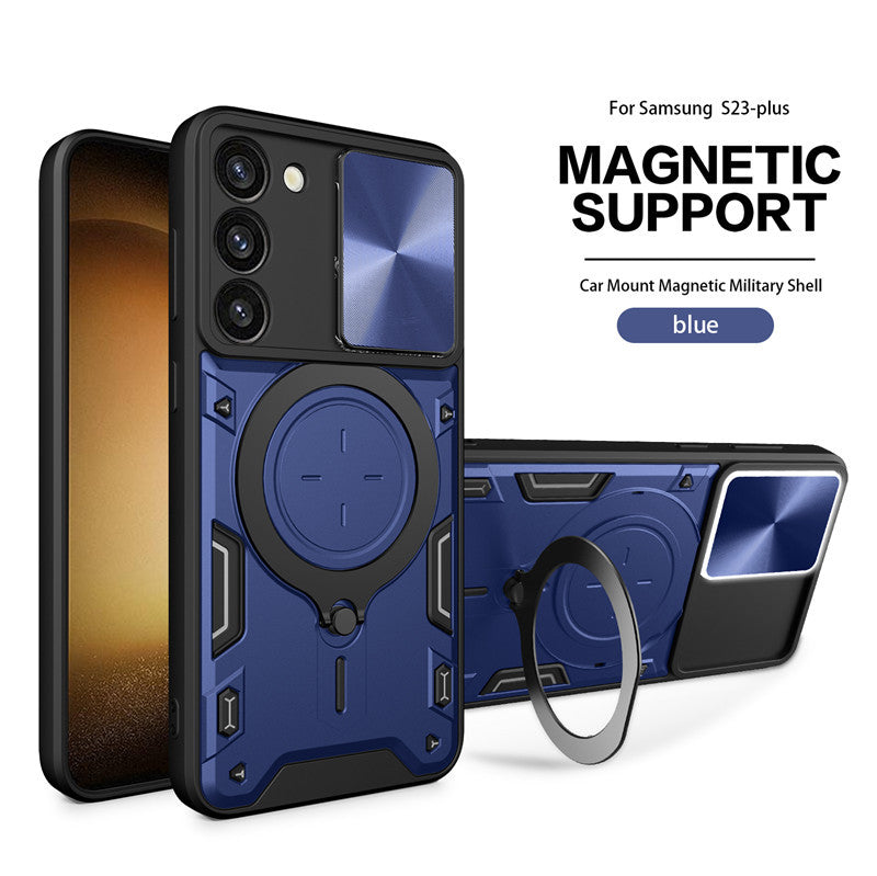 Samsung Galaxy S24 Fe Phone Case Magnetic Suction  Sliding Window Anti Fall Protective Cover