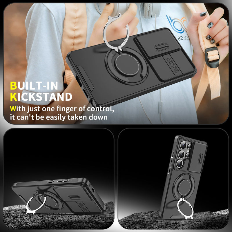 Suitable for Samsung S26 Ultra S25 phone case magnetic bracket S25 sliding window anti fall phone protective case
