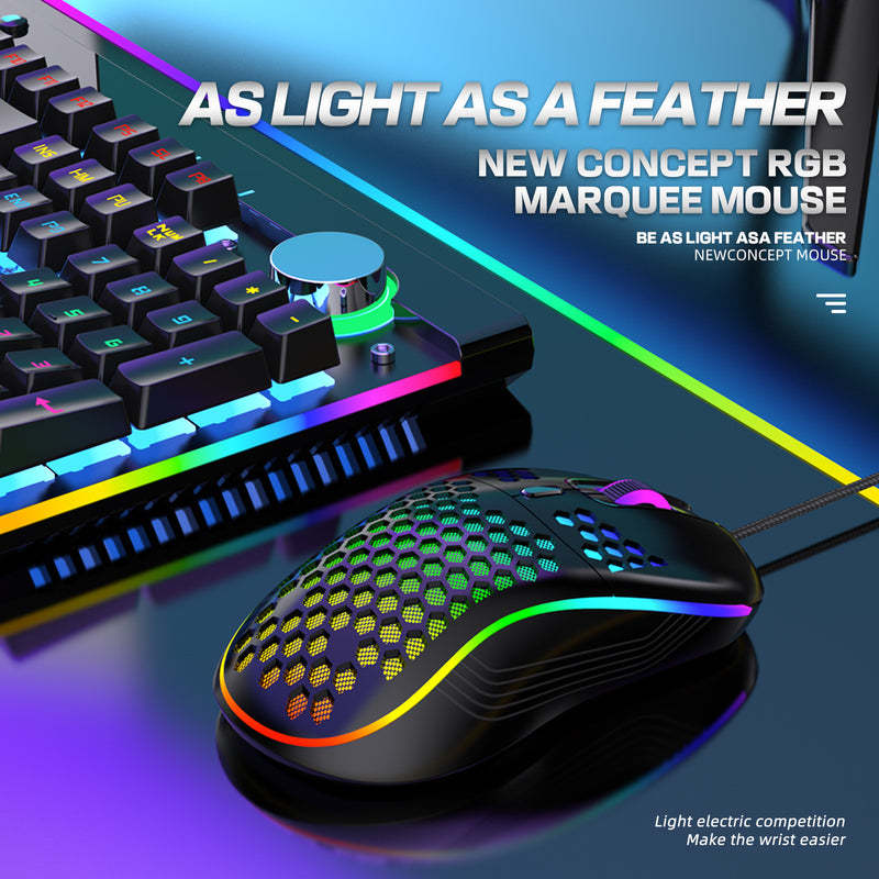Honeycomb RGB Backlit Wired Gaming Mouse