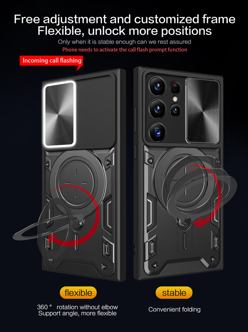 Samsung Galaxy S23 Ultra Phone Case Magnetic Suction  Sliding Window Anti Fall Protective Cover