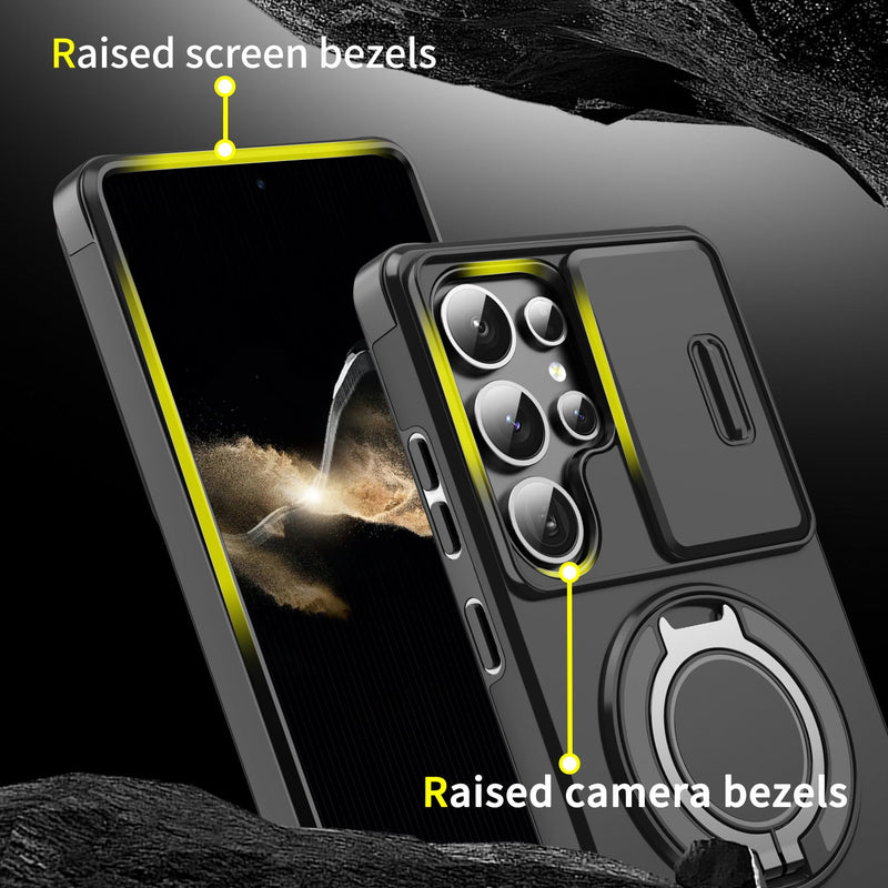 Suitable for Samsung S26 Ultra S25 phone case magnetic bracket S25 sliding window anti fall phone protective case