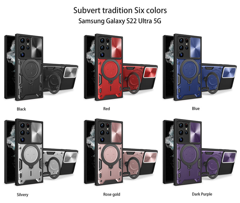 Samsung Galaxy S24 Ultra Phone Case Magnetic Suction Sliding Window Anti Fall Protective Cover