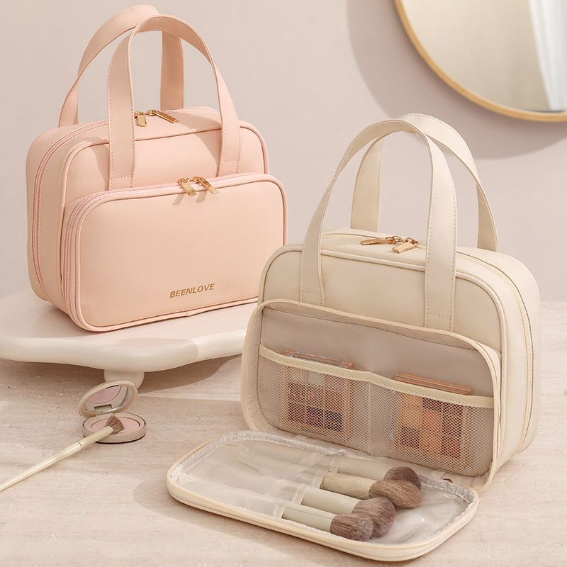 Spacious Water Resistant Cosmetic Bag with Zipper Closure & Soft Handle-Travel for Organizer Leak-proof Makeup Case