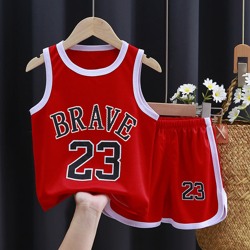 Summer children's set quick drying clothes sportswear vest boys' basketball suit