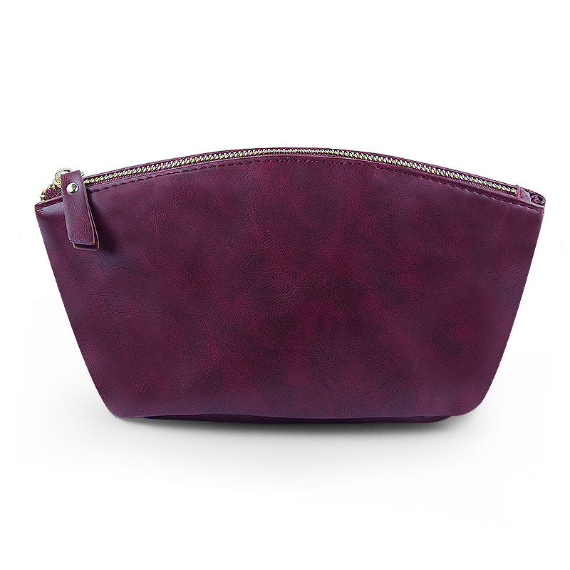 Makeup Bag New Retro Crazy Horse PU Waterproof Zipper