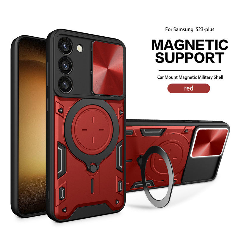 Samsung Galaxy S24 Plus Phone Case Magnetic Suction  Sliding Window Anti Fall Protective Cover