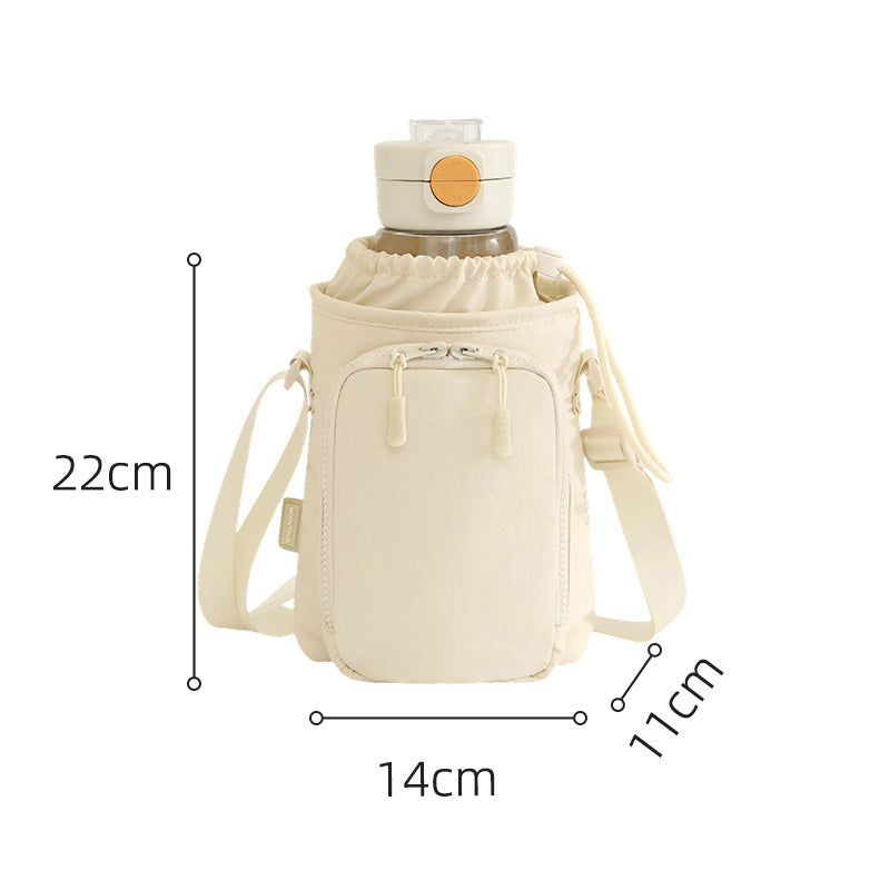 Insulated water bottle bag with adjustable shoulder strap, fashionable waterproof crossbody bag