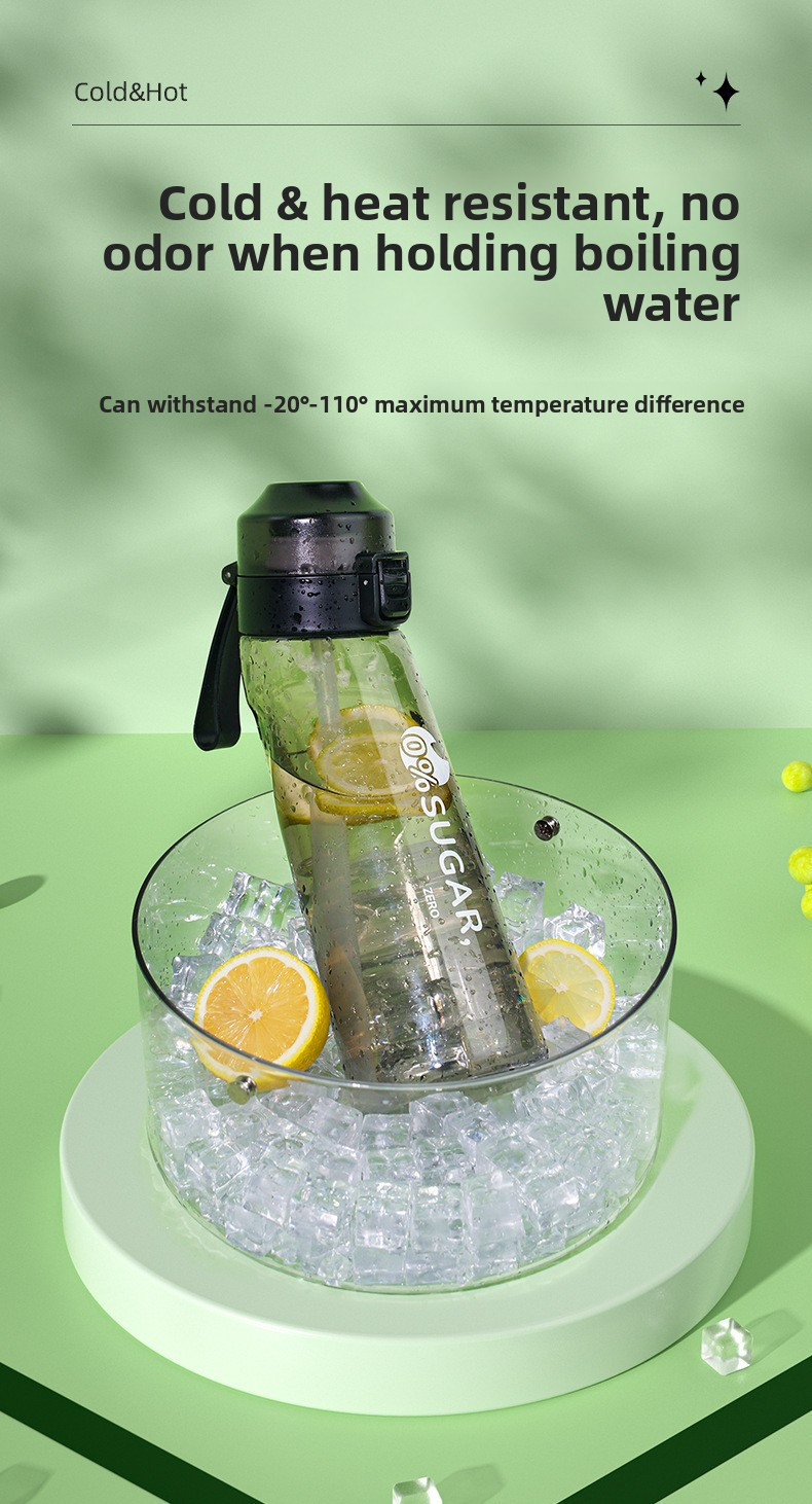 Fruit flavor, creative straw, playful water cup, heat-resistant fragrance cup 650ml