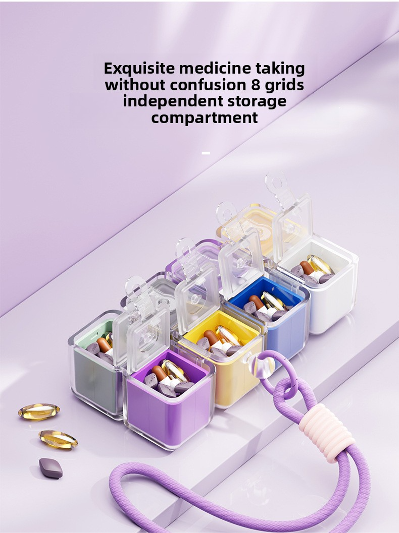 Rubik's Cube Portable Packaging Storage Box, 7-Day Weekly Portable Medication Storage Box