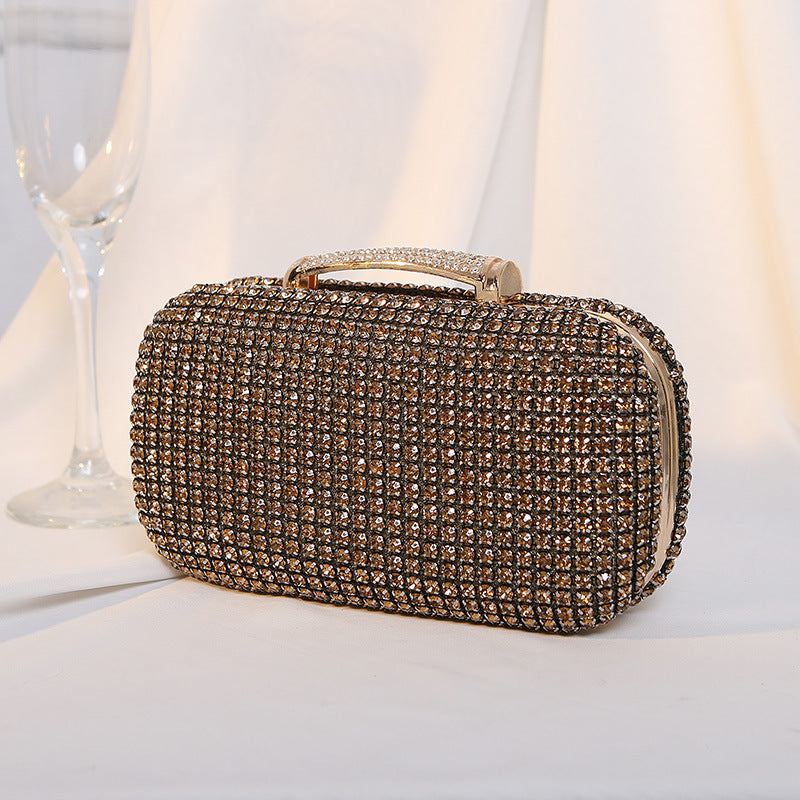 Luxury Crystal Clutch Bag for Woman, Shining Rhinestone Evening Purse with Chain, Formal Party Wedding Handbag