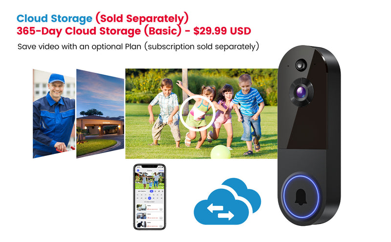 Smart Video Doorbell Camera with 2-Way Audio