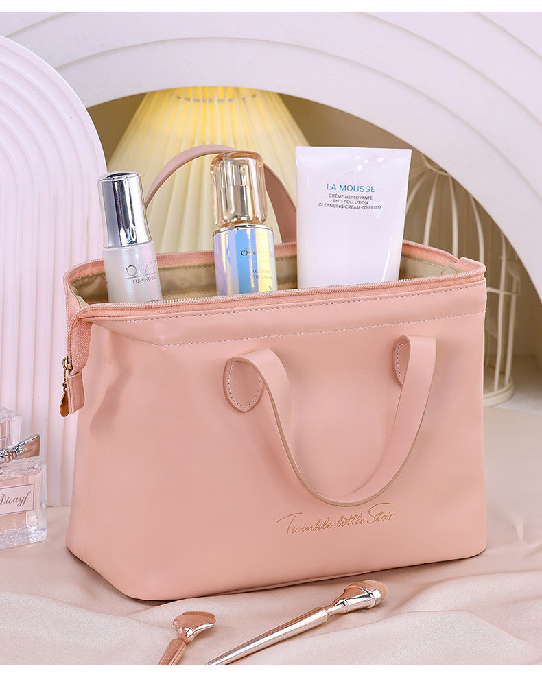 Large Capacity Travel Cosmetic Organizer Bag Multifunction PU Leather Travel Bag for Woman Toiletries