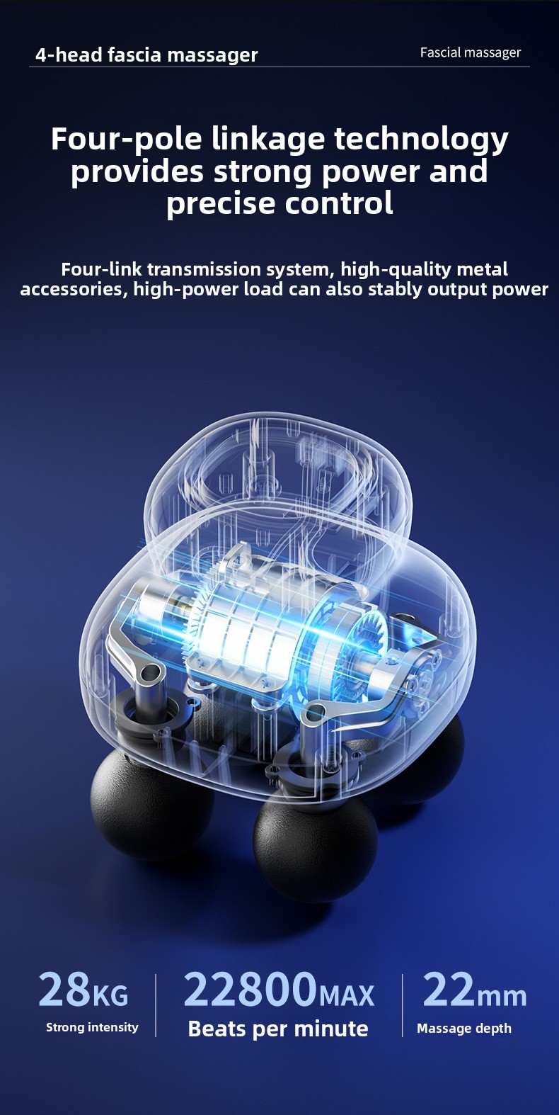 Four head fascia gun massager mini professional strong earthquake relaxation massage gun LCD display high-frequency vibration gun