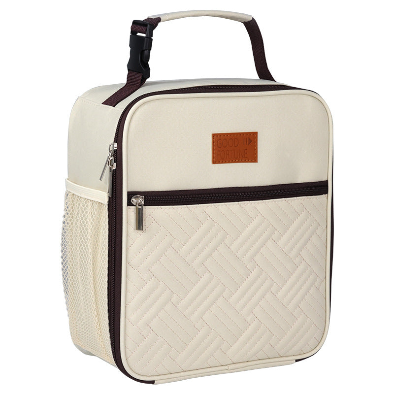 Minimalist Large Capacity Waterproof Insulated Lunch Tote Bag Secure Closure Easy Clean Design Office School Picnic