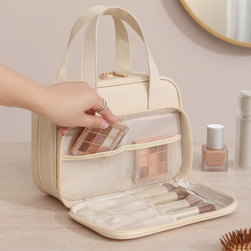 Spacious Water Resistant Cosmetic Bag with Zipper Closure & Soft Handle-Travel for Organizer Leak-proof Makeup Case