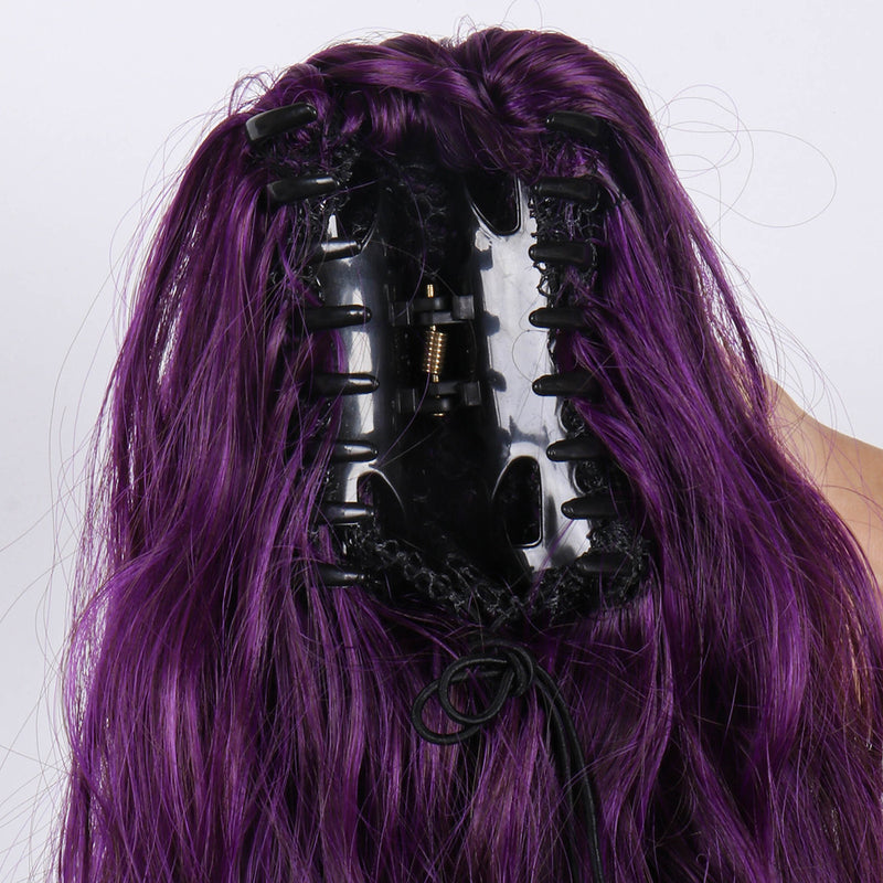 24 inch  wavy claw clip ponytail wig Purple