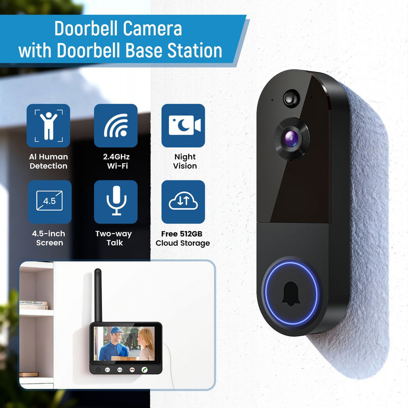 Smart Video Doorbell Camera with 2-Way Audio