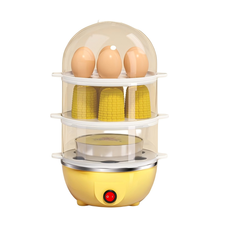 3 Tier Egg Boiler Electric Egg Cooker, Breakfast Maker With Auto Shut Off