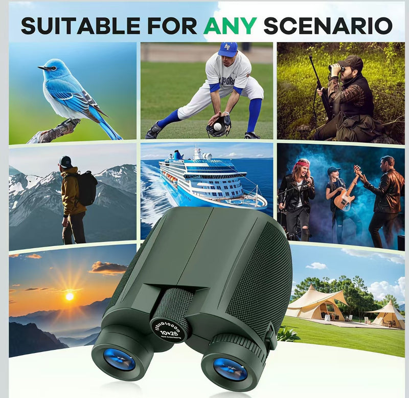 20x25 Compact Binoculars for Adults & Kids, High Power Waterproof Pocket Binoculars for Bird Watching, Hunting, Hiking, Travel