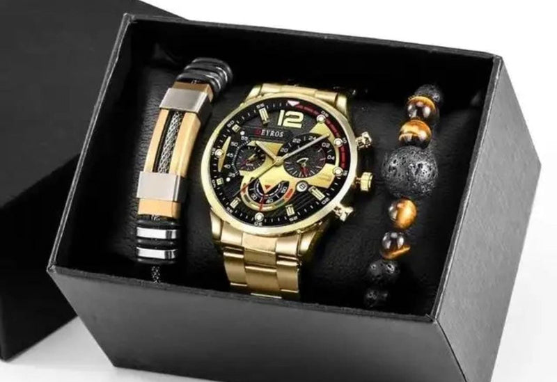 Fashion Luxury Hip-Hop Square Roman Diamond-Plated Stainless Steel Quartz Watch + Oval Hip-Hop Diamond-Plated Bracelet