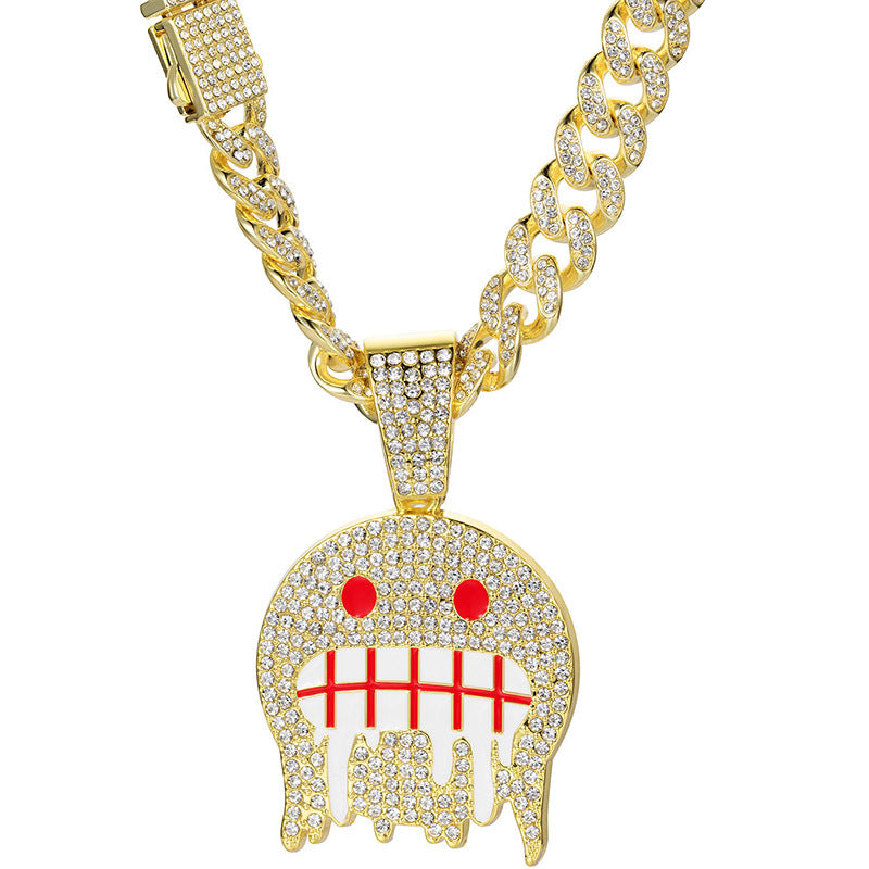 Euro-American style hip-hop long necklace accessories for men, alloy full diamond pendant, Miami street rap jewelry
