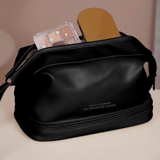 Double Makeup Bag Large Capacity High Appearance Level Portable Convenient Toiletry Bag Travel Makeup Brush Makeup Storage Bag