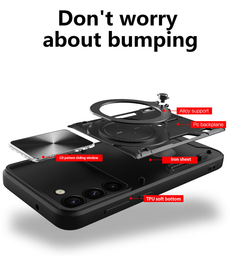 Samsung Galaxy S24 Fe Phone Case Magnetic Suction  Sliding Window Anti Fall Protective Cover