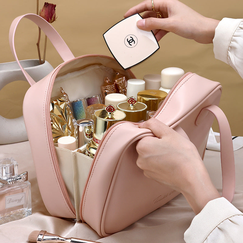 Large-capacity Makeup Box Waterproof PU Leather Toiletry Bag Girls' Handbag for Daily Travel Bag Multi-style