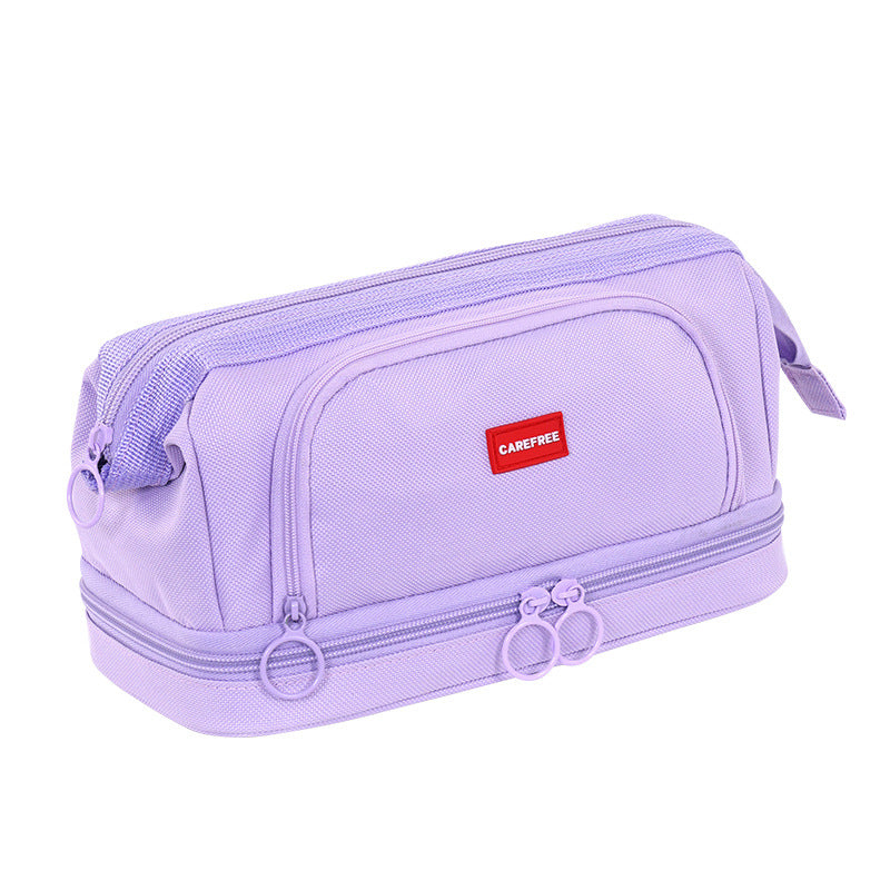 Premium Steel Wire Frame Extra Large Capacity School Stationery Organizer for Pens Markers Erasers Double Layer Pencil Case