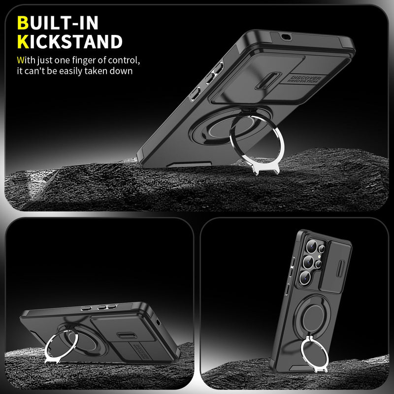 Suitable for Samsung S26 Ultra S25 phone case magnetic bracket S25 sliding window anti fall phone protective case