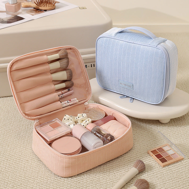 Spacious Makeup Brush Organizer Pouch Multi Functional Travel Toiletry Bag Girls Daily Use Essential Cosmetic Bag